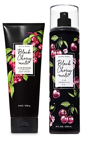 Bath and Body Works BLACK CHERRY MERLOT - DUO Gift Set - Body Cream & Fragrance Mist - Full Size