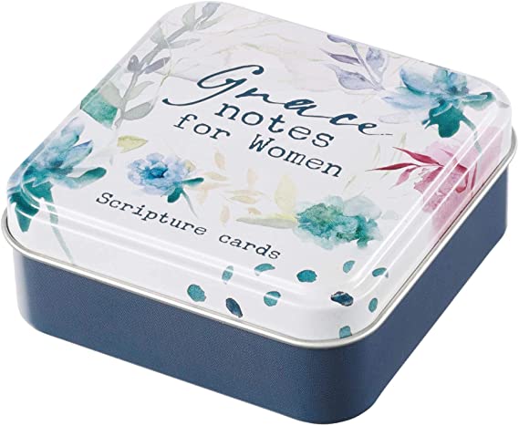 Christian Art Gifts Scripture Prayer Cards In Tin | Grace Notes For Women – 50 Double Sided Cards| Bible Verse Encouraging Gift for Women