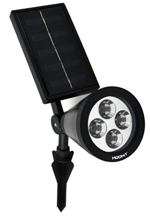 Hoont Solar Powered Outdoor LED Spotlight, Black