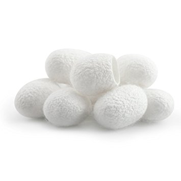 Owfeel Silkworm Cocoon Pack of 50 Organic Natural Whitten Silk Cocoons Silkworm Balls Exfoliating Facial Skin Care Scrub Facial Cleanser Balls Moisturizing Whitening Purifying Blackhead Acne Remover Anti Aging