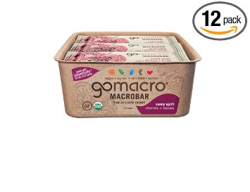 GoMacro Organic Macrobars, Cherries/Berries, 2 Ounce (Pack of 12)