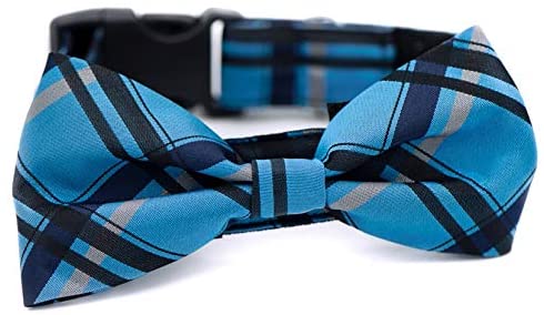 PawsAttire LLC Blue Plaid Bow Tie Collar