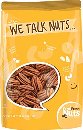 PECANS Dry Roasted Unsalted - Small batch roasted - BRAND NEW PRODUCT Farm Fresh Nuts ((1 LB)
