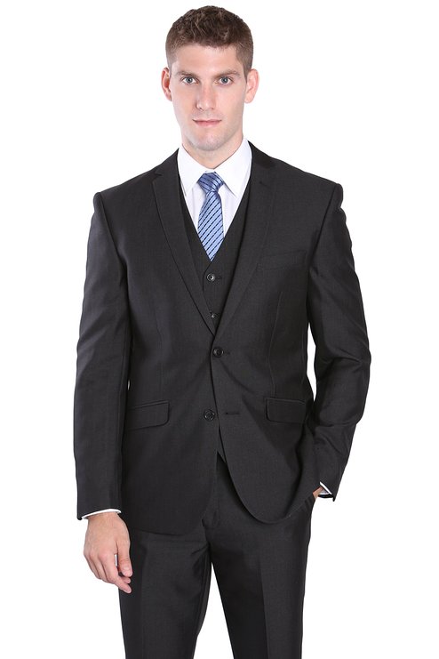 3 Piece Slim Fit Athletic Cut Suit for Men - Includes Jacket, Trousers and Vest