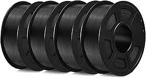 SUNLU 4KG 3D Printer Filament PLA Plus 1.75mm, SUNLU Neatly Wound PLA Filament 1.75mm PRO, PLA  Filament for Most FDM 3D Printer, 1 kg Spool, 4 Packs, Black Black Black Black