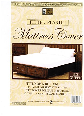 Queen Mattress Cover White Fitted Plastic Protector