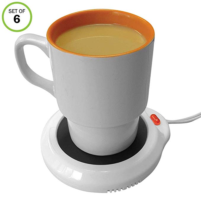 Evelots Desktop Electric Mug Warmer-Coffee-Tea-Cocoa-Soup-Scented Candle-Set/6