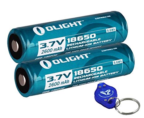 OLIGHT Two ORB-186P26 2600mAh Protected Button Top Rechargeable 18650 Batteries M22 M20S M18 M20X LED Flashlights and more