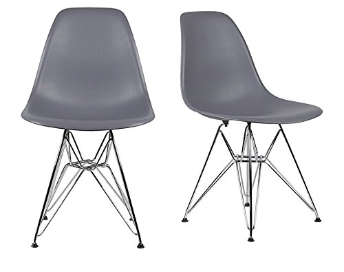 Chelsea Eames Eiffel DSR (Metal Base) Side Chair (Grey - Set of 2)
