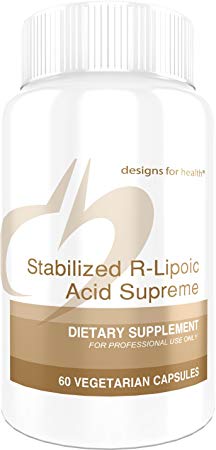 Designs for Health - Stabilized R-Lipoic Acid Supreme - 100mg   4000mcg Biotin   500mg Taurine, 60 Capsules