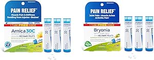 Boiron Homeopathic Arnica Montana 30C for Muscle Pain Relief & Bryonia 30C for Joint Pain Relief - 3 Count & 3 Pack