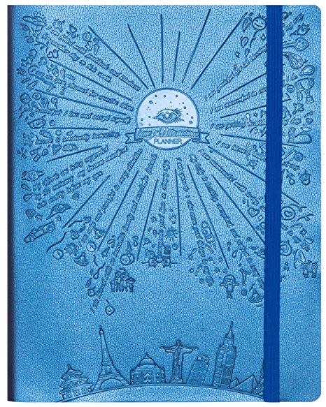 Deluxe Law of Attraction Success Planner 2017 - Increase Productivity, Time Management, Passion & Happiness - Life & Week Planner & Gratitude Journal - 6.9" x 9.8" (Dated Feb 2017- Feb 2018) Rio Blue
