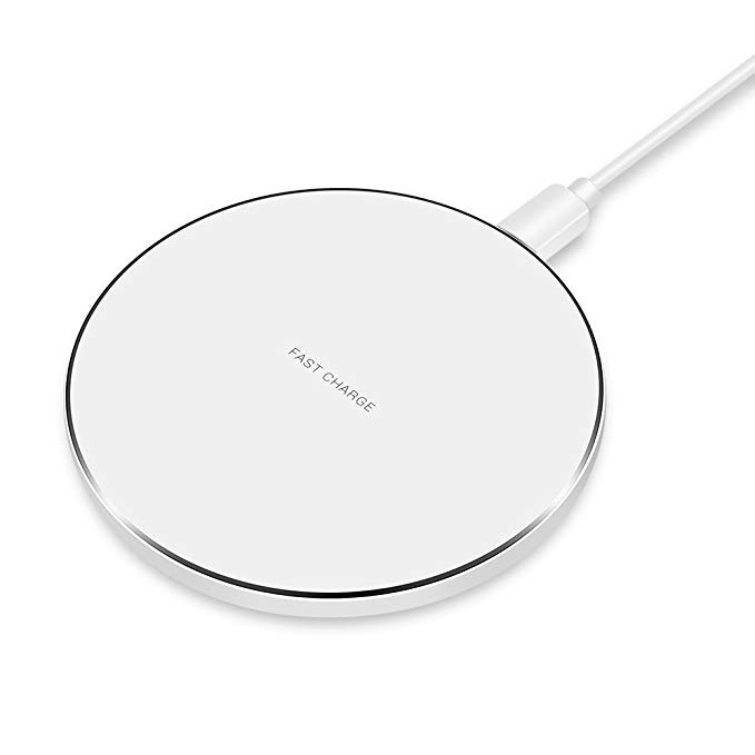Wireless Charger, Aonlink 7.5W Wireless Charger for iPhone X/8/8 Plus,10W Fast Wireless Charging for Samsung Galaxy S9/S9 Plus/Note 8/ S8/S8 Plus, 5W for All Qi-enabled Phones AC Adapter-white