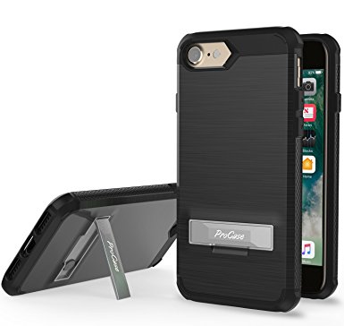 iPhone 7 / iPhone 8 Case, ProCase Kickstand Hybrid Protective Cover Stand Armor Case for Apple iPhone 7 / iPhone 8 -Black