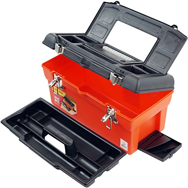 Stalwart 16" Utility Tool Box with 7 Compartments and Tray