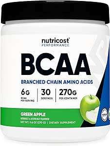 Nutricost BCAA Powder 2:1:1 (Green Apple, 30 Servings) - Branched Chain Amino Acids