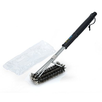 EaseeTop 18" BBQ Grill Brush Stainless Steel Woven Wire Barbecue Cleaning Brush with Sturdy Handle Durable & Effective BBQ Cleaner And Scraper - A Perfect Gift for All Barbecue Lovers