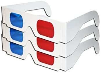 Red & Blue White Cardboard Glasses (3 Pairs) MADE IN US