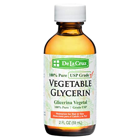 De La Cruz Pure Vegetable Glycerin, USP Grade, Bottled in USA 2 FL. OZ.