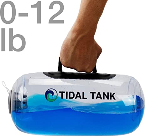 Tidal Tank - Kettle Bell Alternative 12 lbs - Adjustable Aqua Bag with Water - Core and Balance Aquabag - Portable Stability Fitness Equipment - Including Training Center - Kettle Bell