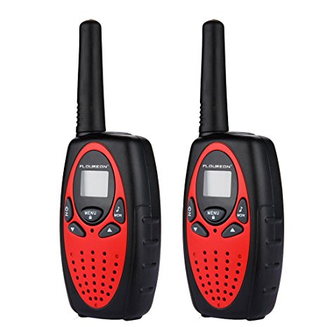 FLOUREON Twin Walkie Talkies for Kids 22 Channel Two Way Radios FRS/GMRS3000m UHF Long Range Built-in Microphone Hand Free Best Walkie Talkie (Red)