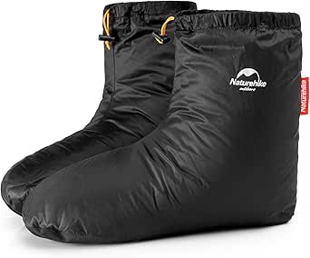 Naturehike Winter Soft Comfortable Lightweight Insulated Goose Down Black Socks Boots Waterproof Warm Skin-friendly Socks for men & women, indoor & outdoor with Storage Bag