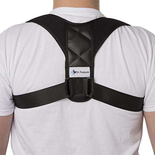 Dr Posture Back Posture Corrector for Men and Women - Adjustable Posture Brace Corrects Smart Phone and Computer-Related Posture Problems - Clavicle Support Brace Improves Breathing and Confidence