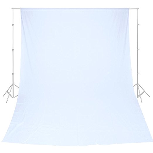 6x9FT Photo Studio 100% Pure Muslin Collapsible Backdrop Background for Photography,Video and Television (Background ONLY) - WHITE
