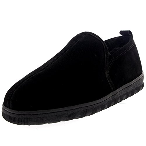 Mens Real Suede Loafer Warm Winter Slipper Shoes