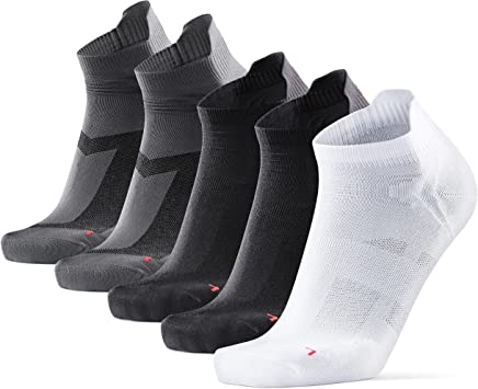 DANISH ENDURANCE Calcetines de Running Deportivos Low Cut Pro, para Hombre y Mujer, Cortos, Antideslizantes, Invisibles, Tobilleros Transpirables, Anti-Rozaduras, Gimnasio, Fitness, Pack de 3 y 5