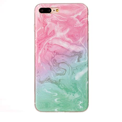 Phone Case for iPhone7 Plus Purple Yellow Marble Pattern Soft TPU Protective Case Zhongcheng (Color : Color3)