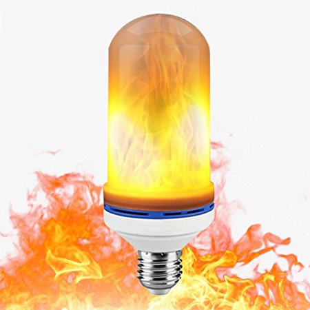 JESWELL LED Flame Light Bulb, 3 Light Modes Flicker Light Bulb, E27 Base Fire Effect Light Bulb for Home Decor