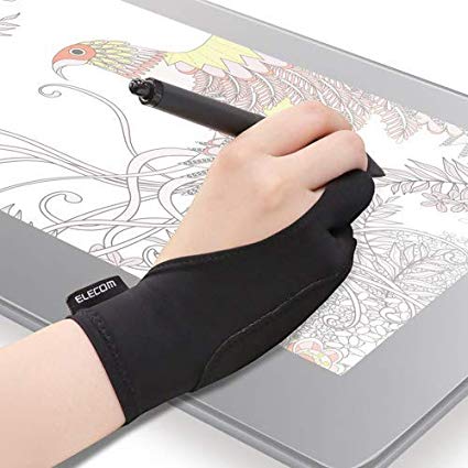 ELECOM, Japan Brand, Two-Finger Glove for Graphic Drawing, De-Energized pad, Both Hands Compatible,TB-GV2S, Small