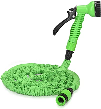 Navaris 22.5m Expandable Garden Hose - Flexible Water Pipe with 7 Pattern Spray Gun - No Kink Lightweight Hose for Washing Car, Gardening - Large