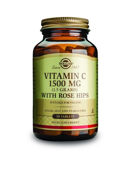 Solgar, Vitamin C, with Rose Hips, 1500 mg, 90 Tablets