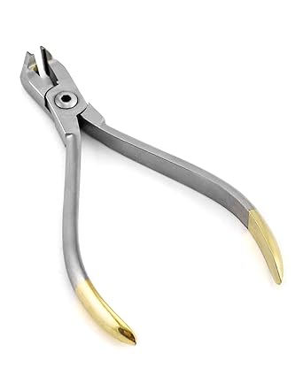 QWORK Distal End Cut Plier, Orthodontic Cutter Dental Surgical Instrument Tool for Fixed and Cutting Hard and Soft Wire,Braces Removal Tools Dentist Extraction Kits