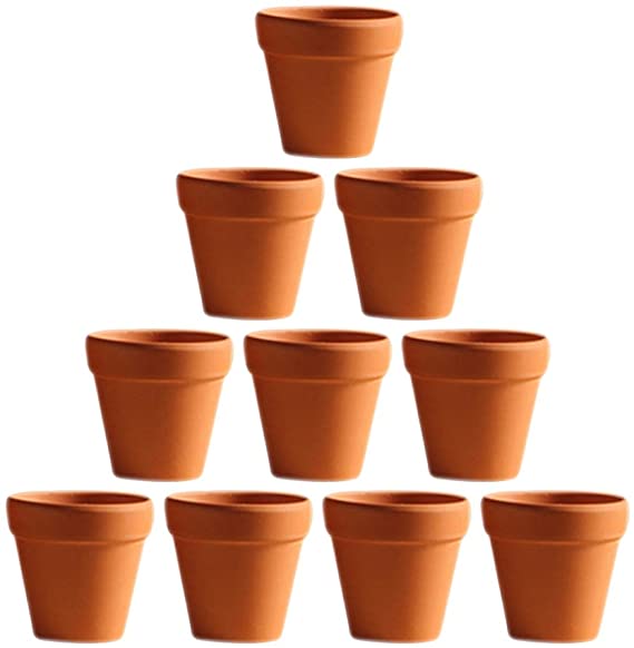 OUNONA 10PCS 5.5x5cm Small Mini Terracotta Pot Plant Pots Clay Ceramic Pottery Planter Cactus Flower Pots Succulent Nursery Pots Great for Plants Crafts Wedding Favor
