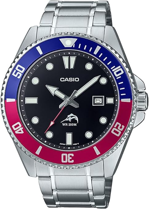 Casio Men's Classic Dive Style Watch, 200 M WR, Screw Down Crown and Case Back, MDV106 Series