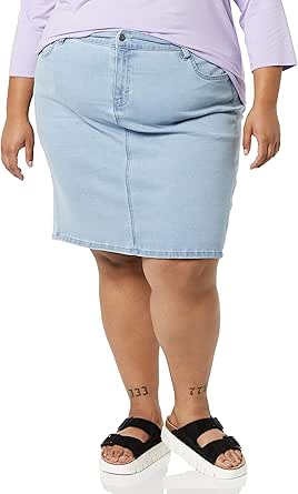 Amazon Essentials Women's Classic 5-Pocket Denim Skirt (Available in Plus Size)