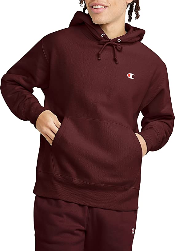 Champion Reverse Weave Pullover Hooded Sweatshirt, Best Comfortable Hoodies for Men, Left Chest C