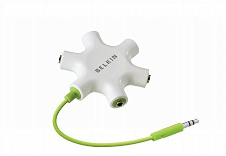 Belkin RockStar 5-Way 3.5-mm Headphone Splitter (White)