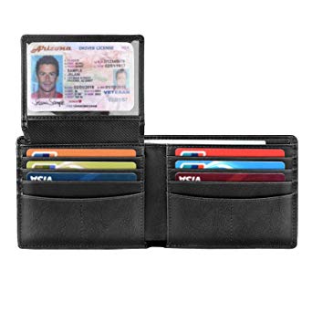 Wallet for Men-Bifold Slim Wallets Front Pocket Wallet With Effective RFID Blocking & 2 ID Windows