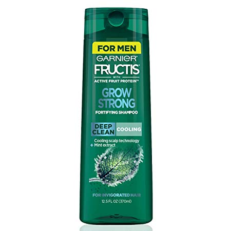 Garnier Hair Care Fructis Grow Strong Cooling Deep Clean Shampoo for Men for Invigorated Hair, 12.5 Fl Oz