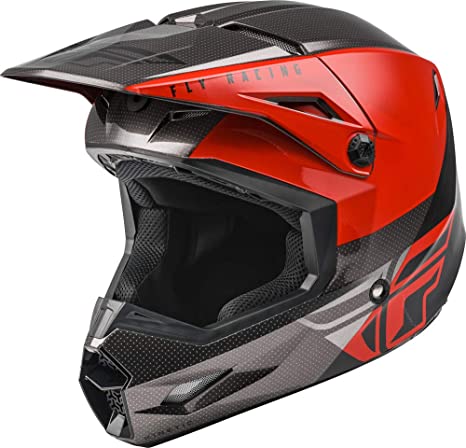 Fly Racing Kinetic Straight Edge Helmet (Red/Black/Grey, Medium)