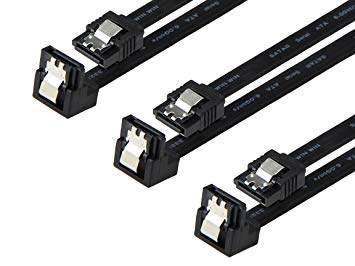 Rosewill 3-Pack SATA Cable 90 Degree Right Angle SATA III 6.0 Gbps, SATA Cable 18 Inches, SATA 3 Cable - 18 Inches, Black, 3-Pack