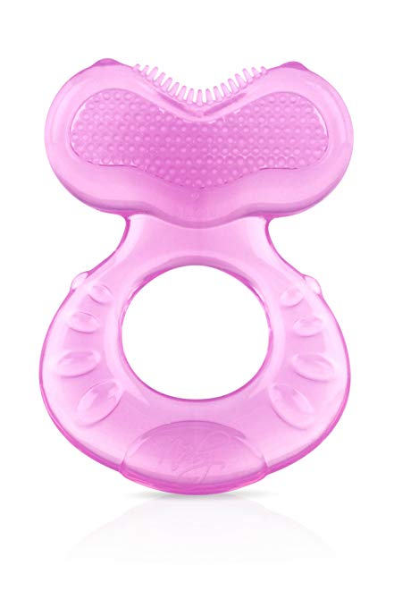 Nuby Silicone Teethe-EEZ Teether with Bristles (50g, Pink)