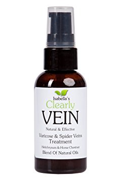 Isabella's Clearly VEIN, 2 Oz. Effectively Treat and Remove Varicose & Spider Veins & Strengthen Capillary Health. Handcrafted blend of pure therapeutic grade and natural oils with Horse Chestnut, Helichrysum, Ginger, Cypress, Juniper Berry & Rosemary.