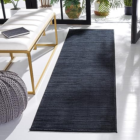 Safavieh Vision Collection Runner Rug - 2'2" x 6', Black, Modern Ombre Tonal Chic Design, Non-Shedding & Easy Care, Ideal for High Traffic Areas in Living Room, Bedroom (VSN606Z)