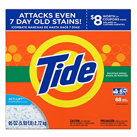 Tide Mountain Spring HE Turbo Powder Laundry Detergent, 68 Loads, 95 Oz