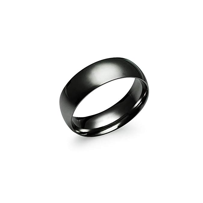 Silverline Jewelry Wedding Band Ring for Men 6mm Stainless Steel Rose Gold Tone Half Sizes 5 to 14 Colors Available